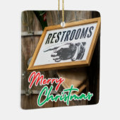 ヴィンテージポインティングハンドトイレの標識 セラミックオーナメント (右)