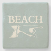 ヴィンテージポインティングビーチ記号 ストーンコースター (正面)