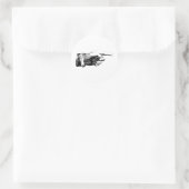 ヴィンテージポインティングフィンガーの黒と白のシール ラウンドシール (バッグ)