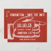 ヴィンテージポインティングフィンガーシャルボード日付を保存 案内ポストカード (正面/裏面)