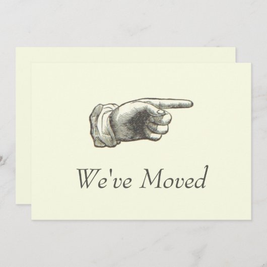 ヴィンテージポインティング・ハンドの移動告知 カード (正面/裏面)