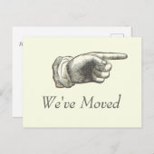 ヴィンテージポインティング・ハンドの移動告知 ポストカード (正面/裏面)