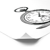 ヴィンテージポケットウォッチクールファブ フォトプリント            (角)