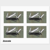 ヴィンテージポケットナイフアート 長方形シール (シート)