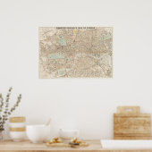 ヴィンテージポスターの地図 ポスター (キッチン)