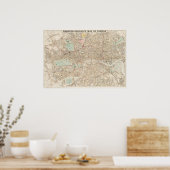 ヴィンテージポスターの地図 ポスター (キッチン)