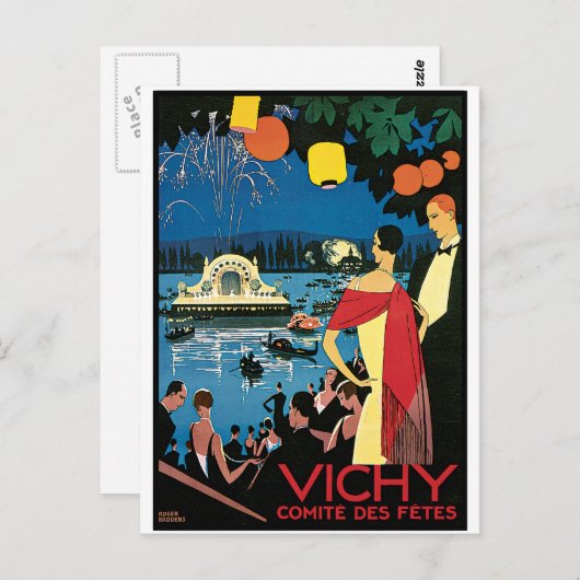 ヴィンテージポスターアートヴィシー・フランス ポストカード (正面/裏面)