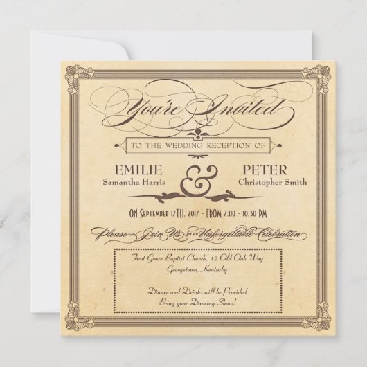 ヴィンテージポスタークリーム&ブラウン披露宴のみ (正面)