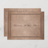 ヴィンテージポスターコ素朴コアウェディングRSVPポストカード インビテーションポストカード (正面/裏面)