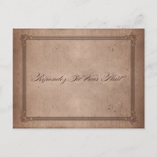 ヴィンテージポスターコ素朴コアウェディングRSVPポストカード インビテーションポストカード (正面)