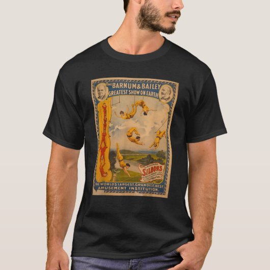 ヴィンテージポスターサーカストラペーズ法レトロ Tシャツ (正面)
