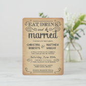 ヴィンテージポスタースタイルの素朴な結婚式招待状 招待状 (スタンド正面)