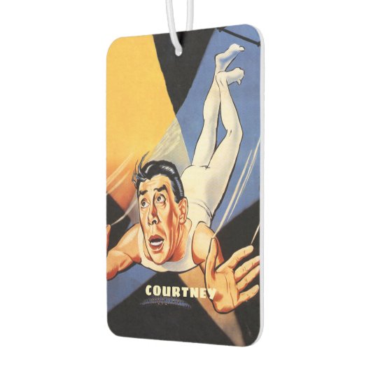 ヴィンテージポスタースタイルサーカスAcrobat Trapezeアーティスト カーエアーフレッシュナー (左)