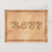 ヴィンテージポスタースタイルセピアRSVPポストカード インビテーションポストカード (正面)