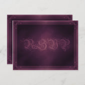 ヴィンテージポスタースタイルパープルRSVPポストカード インビテーションポストカード (正面/裏面)