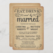 ヴィンテージポスタースタイル素朴結婚式招待状 招待状 (正面/裏面)