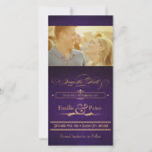 ヴィンテージポスターナス紫の日付を保存 セーブザデート (正面)