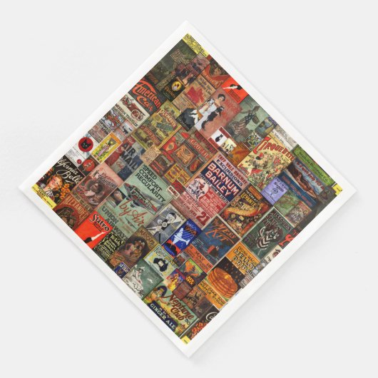 ヴィンテージポスターナプキンスまたはデコページ紙 (コーナー)