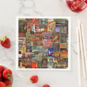 ヴィンテージポスターナプキンスまたはデコページ紙 (インサイチュ)