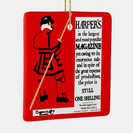 ヴィンテージポスターハーパー誌ビフェーター セラミックオーナメント (右)