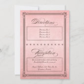 ヴィンテージポスターピンク&ブラウン結婚ズ&披露宴 招待状 (裏面)