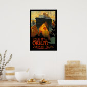 ヴィンテージポスタープリントオリエントスチーム船 ポスター (キッチン)