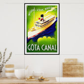 ヴィンテージポスタープリントゴタカナルスウェーデンウォーターウェイ ポスター (キッチン)