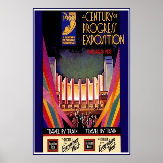 ヴィンテージポスタープリントシカゴトレイン ポスター (正面)
