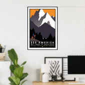 ヴィンテージポスタープリントシーアメリカモンタナ ポスター (ホームオフィス)