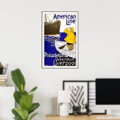 ヴィンテージポスタープリントフィラデルフィアクイーンズタウン ポスター (ホームオフィス)