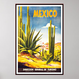 ヴィンテージポスタープリントメキシコラージ ポスター