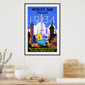 ヴィンテージポスタープリントワールドズフェアシカゴ旅行 ポスター (キッチン)