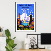 ヴィンテージポスタープリントワールドズフェアシカゴ旅行 ポスター (ホームオフィス)
