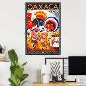 ヴィンテージポスタープリントOAXACAメキシコラージ ポスター (ホームオフィス)