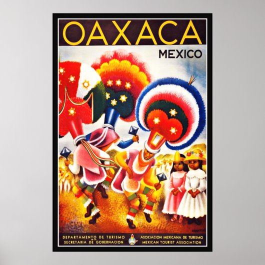 ヴィンテージポスタープリントOAXACAメキシコラージ ポスター (正面)
