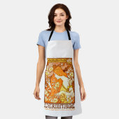 ヴィンテージポスターマガフランスのジンアールヌーボー女性 エプロン (着用した状態)