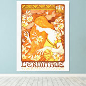 ヴィンテージポスターマガフランスのジンアールヌーボー女性 キャンバスプリント (インサイチュ (ウッドフロア))