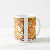 ヴィンテージポスターマガフランスのジンアールヌーボー女性 コーヒーマグカップ (正面右)