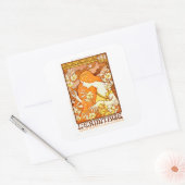 ヴィンテージポスターマガフランスのジンアールヌーボー女性 スクエアシール (封筒)