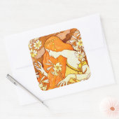 ヴィンテージポスターマガフランスのジンアールヌーボー女性 スクエアシール (封筒)