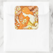 ヴィンテージポスターマガフランスのジンアールヌーボー女性 スクエアシール (バッグ)