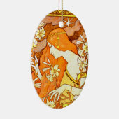 ヴィンテージポスターマガフランスのジンアールヌーボー女性 セラミックオーナメント (右)