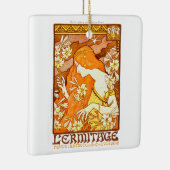 ヴィンテージポスターマガフランスのジンアールヌーボー女性 セラミックオーナメント (右)