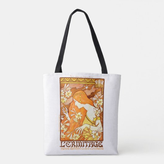 ヴィンテージポスターマガフランスのジンアールヌーボー女性 トートバッグ (裏面)