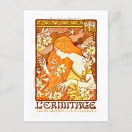 ヴィンテージポスターマガフランスのジンアールヌーボー女性 ポストカード