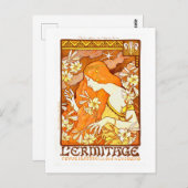 ヴィンテージポスターマガフランスのジンアールヌーボー女性 ポストカード (正面/裏面)