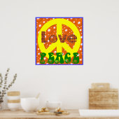 ヴィンテージポスターラブ平和ヒッピー平和サイン60s 70 ポスター (キッチン)
