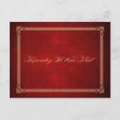 ヴィンテージポスター深いレッドウェディングRSVPポストカード インビテーションポストカード (正面)