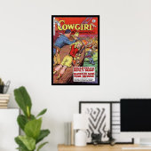 ヴィンテージポスター漫画ブックカバー女性のカーボーイ ポスター (ホームオフィス)