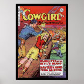 ヴィンテージポスター漫画ブックカバー女性のカーボーイ ポスター (正面)